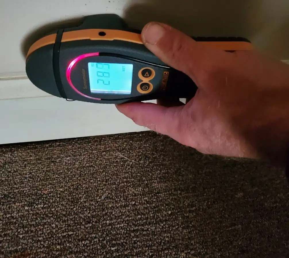 Moisture detection at baseboard during Sewage Cleanup & Sanitation in Idaho Falls